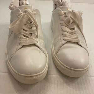 Kate Spade Women’s Nappa White Leather Sneakers Lace Up size 8.5 used in box